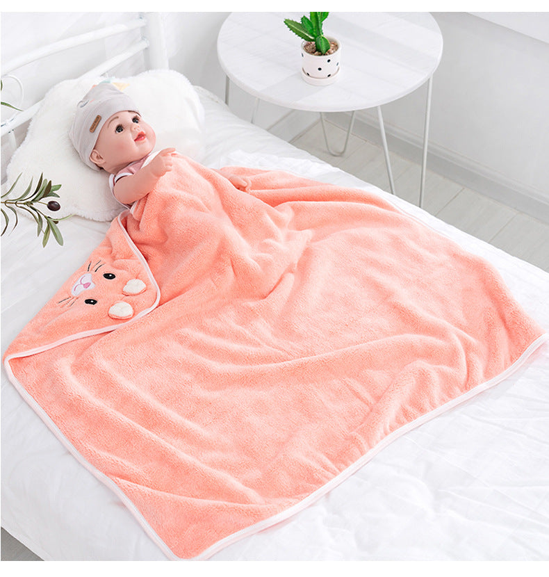 Cotton Hooded Baby Bath Towel with Cartoon Ears