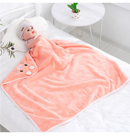 Cotton Hooded Baby Bath Towel with Cartoon Ears