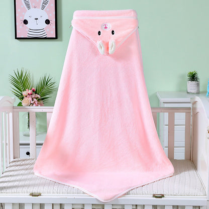 Cotton Hooded Baby Bath Towel with Cartoon Ears