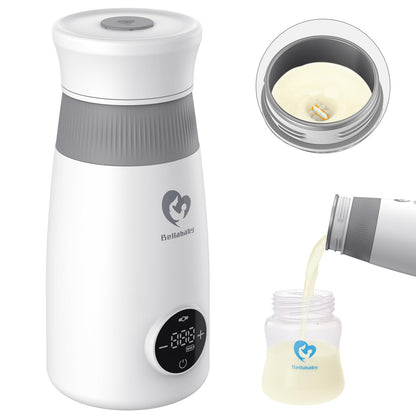 Portable Milk Warmer & Mixer Cordless Travel Warmer for Breastmilk Formula or Water Fast Warming & Precise Temp Control 10 oz Big Capacity Big Battery Capacity for Journey