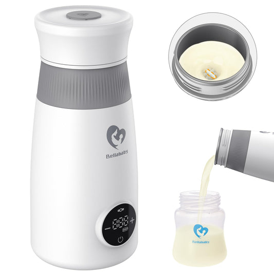 Portable Milk Warmer & Mixer Cordless Travel Warmer for Breastmilk Formula or Water Fast Warming & Precise Temp Control 10 oz Big Capacity Big Battery Capacity for Journey