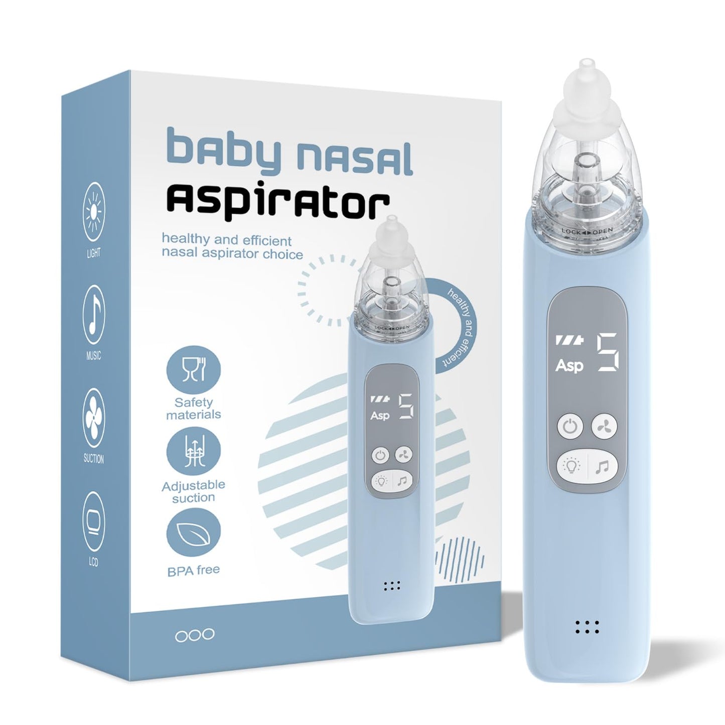 X-Bosak Baby Nasal Aspirator Electric Nose Sucker with 5 Levels Suction Soothing Light & Nursery Rhymes