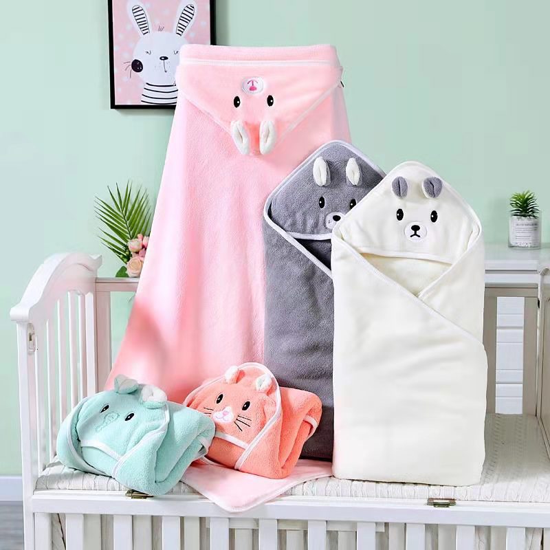 Cotton Hooded Baby Bath Towel with Cartoon Ears