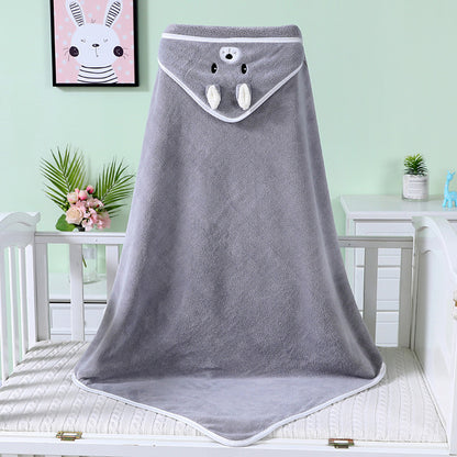 Cotton Hooded Baby Bath Towel with Cartoon Ears