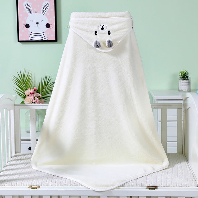 Cotton Hooded Baby Bath Towel with Cartoon Ears