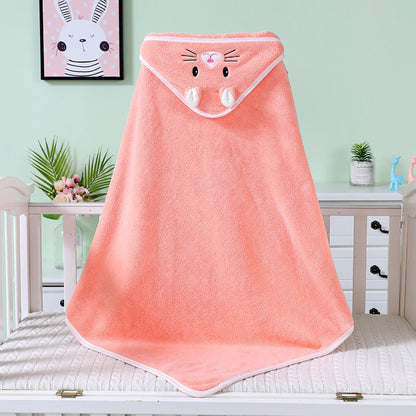 Cotton Hooded Baby Bath Towel with Cartoon Ears